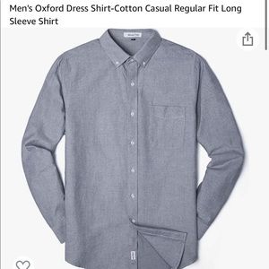 Gray Long-Sleeve Casual Button Down